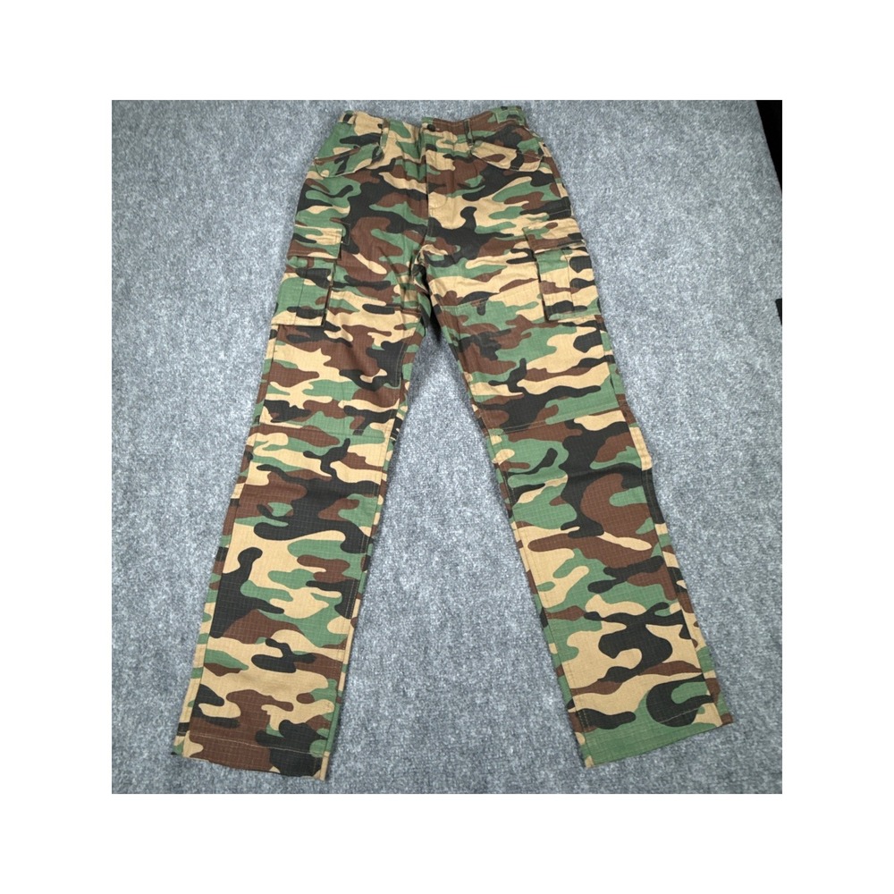 LCKR Boy's XL Woodland Camo Ripstop Cargo Pants Green Brown NEW
